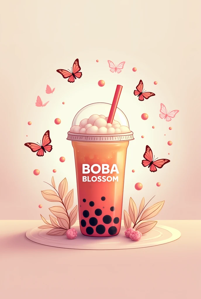 Create a logo for YouTube channel names "BOBA BLOSSOM" ..
Instructions:
1) spell must be correct
2) there will be no character in the image
3) in the image there will be butterflies and a boba drink on the table