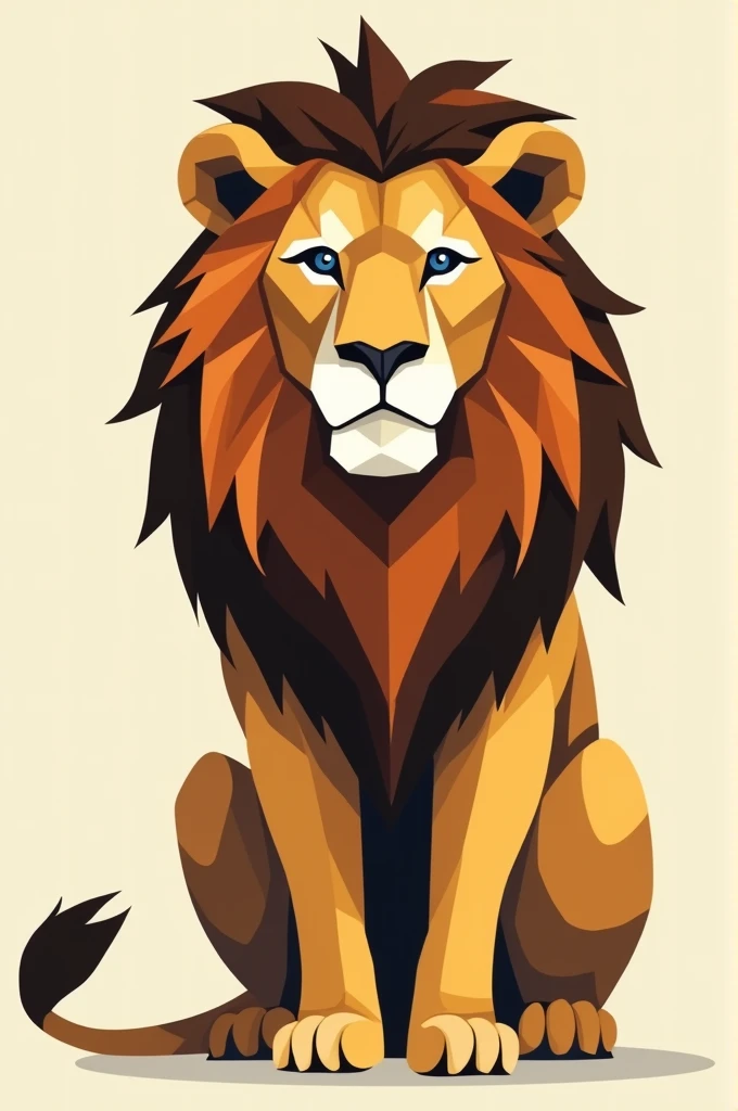 An easy to draw lion drawing in cubist art