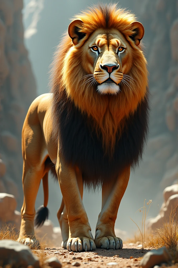 Lion with morphological characteristics