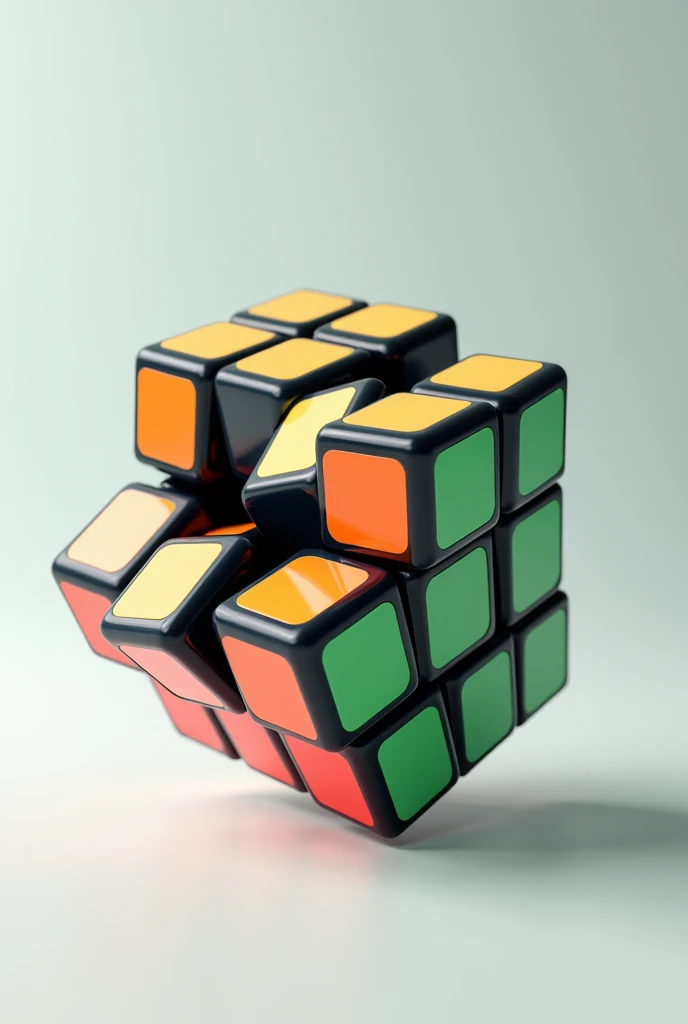 Only one Corner twisted Rubik's cube. Animated. Realistic. 