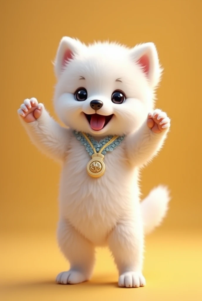 A small puppy dog standing on its hind legs,The cutest white puppy I know,The most adorable looking thing I&#39;ve ever seen!!!,
Cute Background,He dances,
She wears a cute uniform.