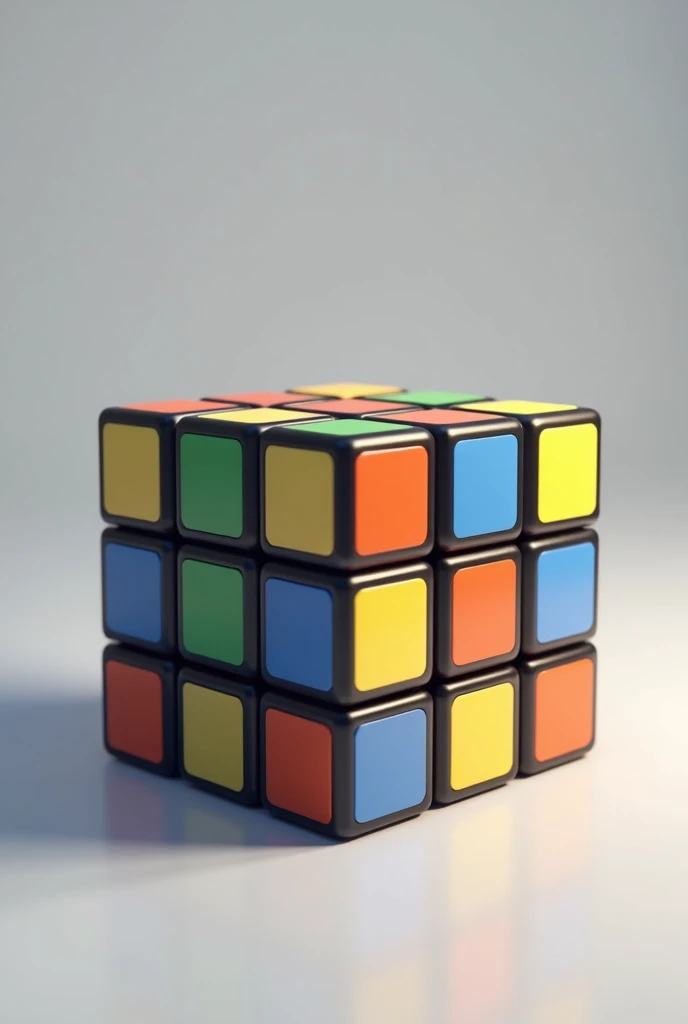 Normal Rubik's cube with Only one Corner unsolved. Animated. Realistic. 
