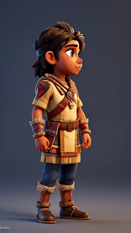 Young Aztec Character Profile Drawing