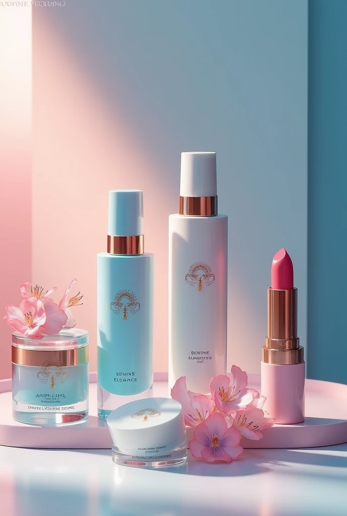 
DAILUS Style Makeup Line No. of the Line:
*1. Cosmetics Line
"Divine Elegance"
inlatIi Primer Description:First illuminator that prepares the skin like a radiant glow highlighting self-confidence.
Ingredientes:Rosehip extract, Hyaluronic Acid, and illuminating microparticles.
EmbalFagraesmco: rosabebêcom detaelhmesazul,with a texture that reflects shine using primer.

 *2. Confidence Highlighter Palette Description: Highlighter palette with soft blue hues for a sophisticated, ethereal glow, symbolizing trust.
colors:Pale pink,lightbluesparkling. I really like the pearl.
packaging:Baby blue box with pink details and internal mirror.

 Feminine Lipstick Collection Description:Elegant and feminine colorless lipsticks,designed to enhance beauty and confidence.
colors:Rosachiclete,nudesuave, andredcoral.
packaging:Baby pink tubes with blue lids and gold details.