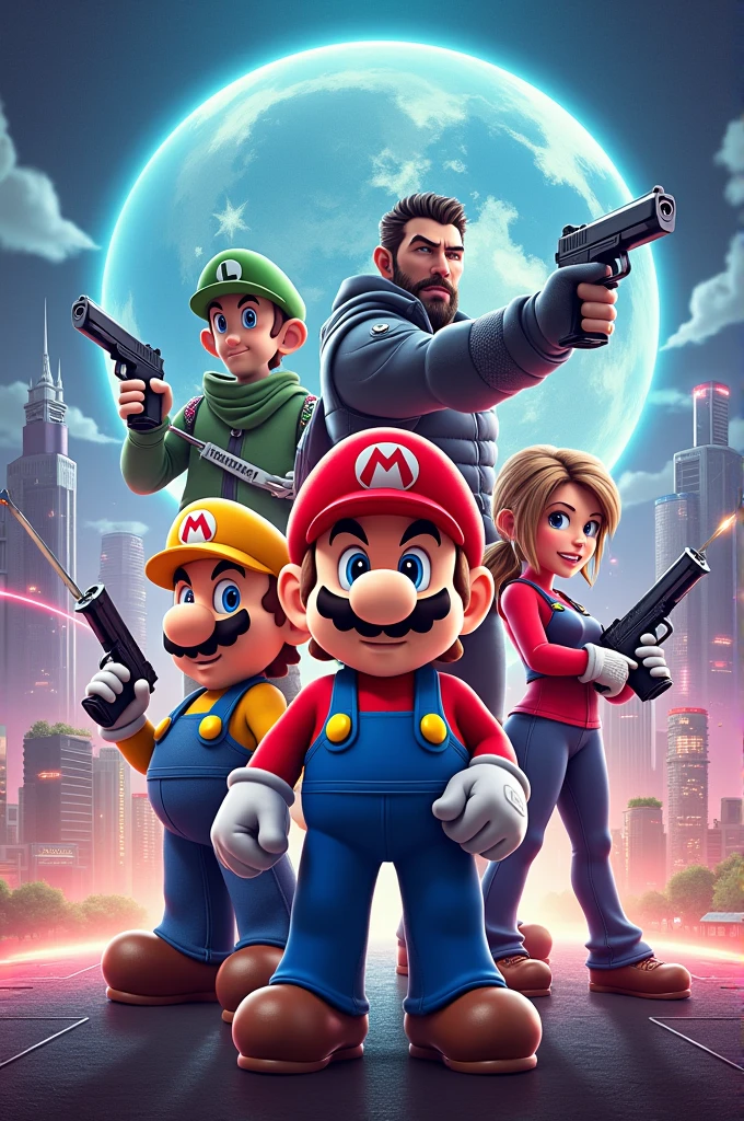 Advertisement inviting people to visit the brand "serviconsolas" various video game characters