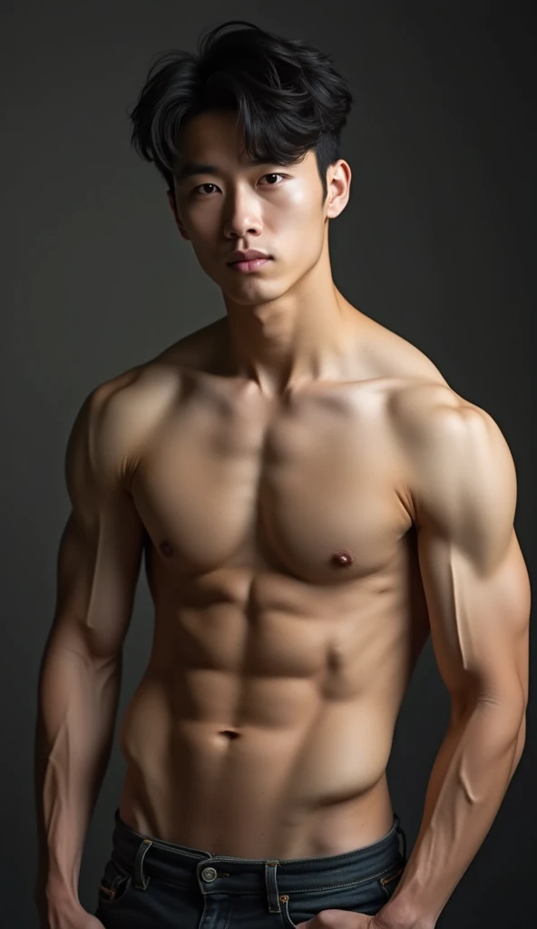 Realist, tmasterpiece, Complicated details, detailedbackground, depth of fields, musculous, Korean magister handsome photo, (Young Korean man looks like K-pop idol), Handsome bodybuilder boy, wearing nothing, completely naked expose his huge penis, long big dick masturbate, the most perfect penis erecting , Realistic, fully naked, 