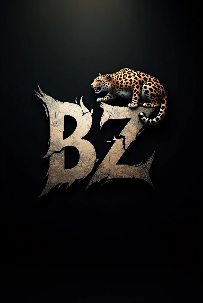 (photosize9.9), generate image of banner with capital BZ logo like dengerous with black colour background and give a leopard logo in the side of background