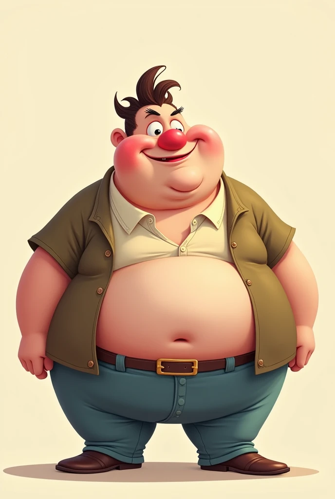 A fat man, big head and big lips