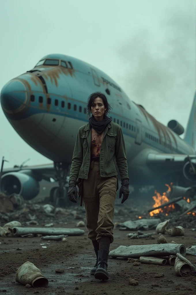 A 747 crashed with no wheels(gears) and tail got destroyed leaving only one survivor