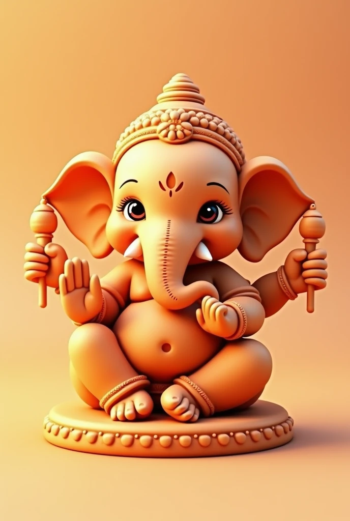 Create an image   Gririjatmak 
ganpati of Ashtavinayak not like this just a cute one this has details not like this just an orange  stone statue of every other Ashtavinayk
