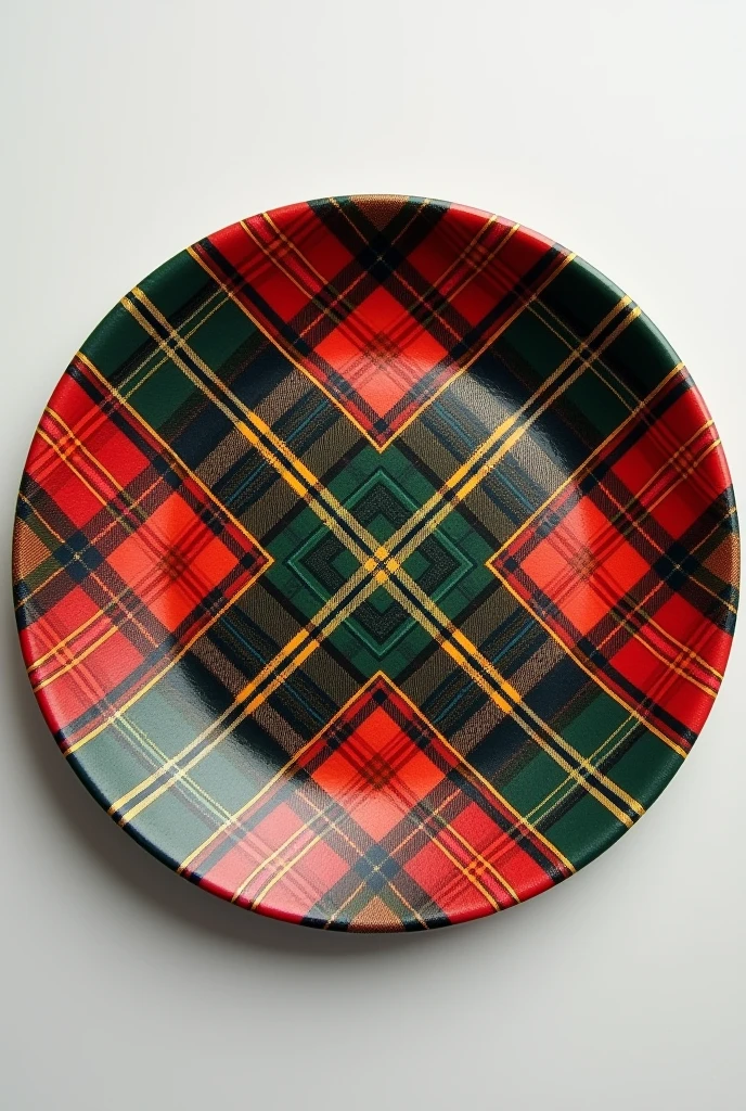 An image of a design to mount on a plate with a tartan