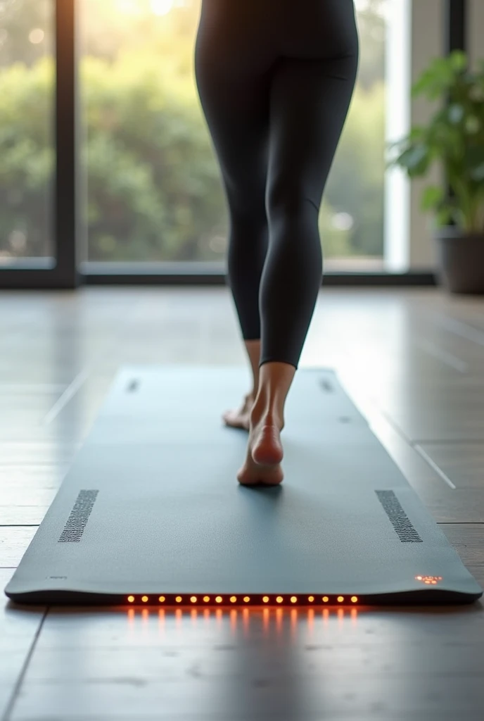 Yoga mat with pressure sensitive areas