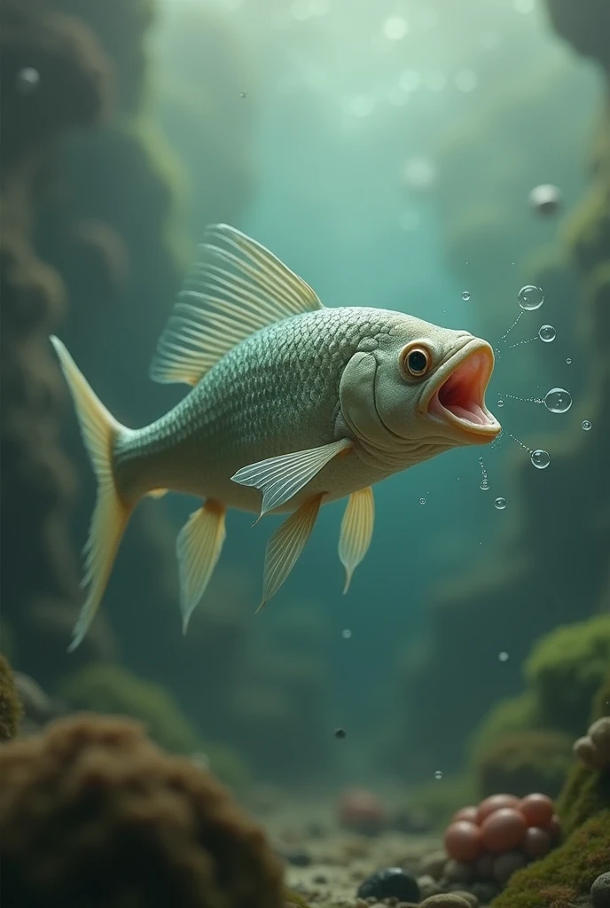 Sucking fish doing mewing