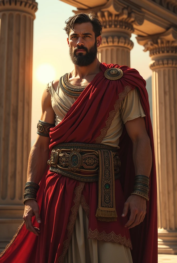 Lucius in ancient Roman attire,
