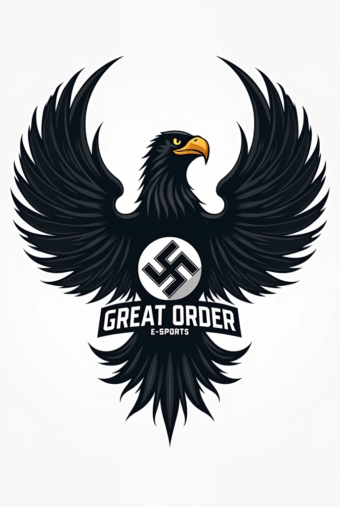 Logo that says Great Order E-sports with an eagle inspired by the third reich