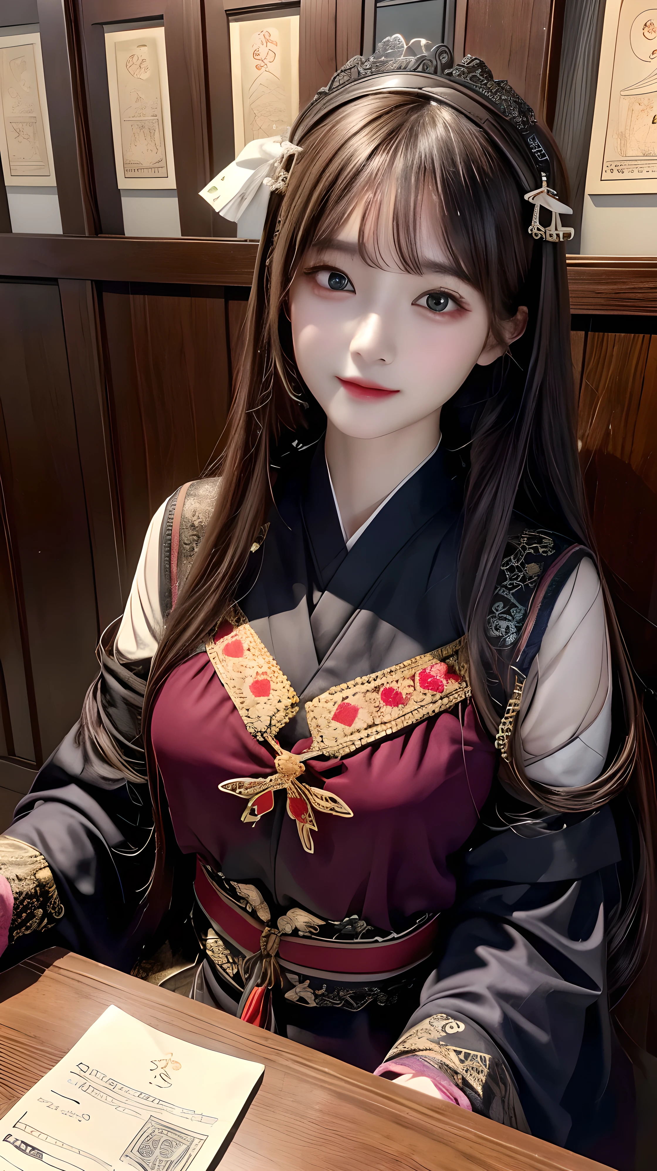 (On a table, Best quality at best, Best quality, offcial art, Beautiful and beautiful:1.2), (1 girl in:1.3), (s fractal art:1.3),ritualistic、Nassida、Face hidden、masks、Daoism、cursed、cursed、luring、nitpicking、onimous、creepy banknotes