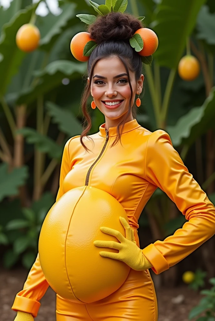 Mariana Echeverría dressed as a mango 🥭