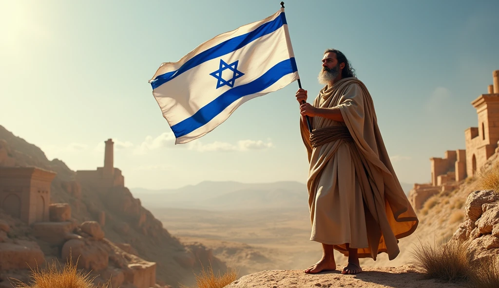 biblical history: jaco with the flag of israel