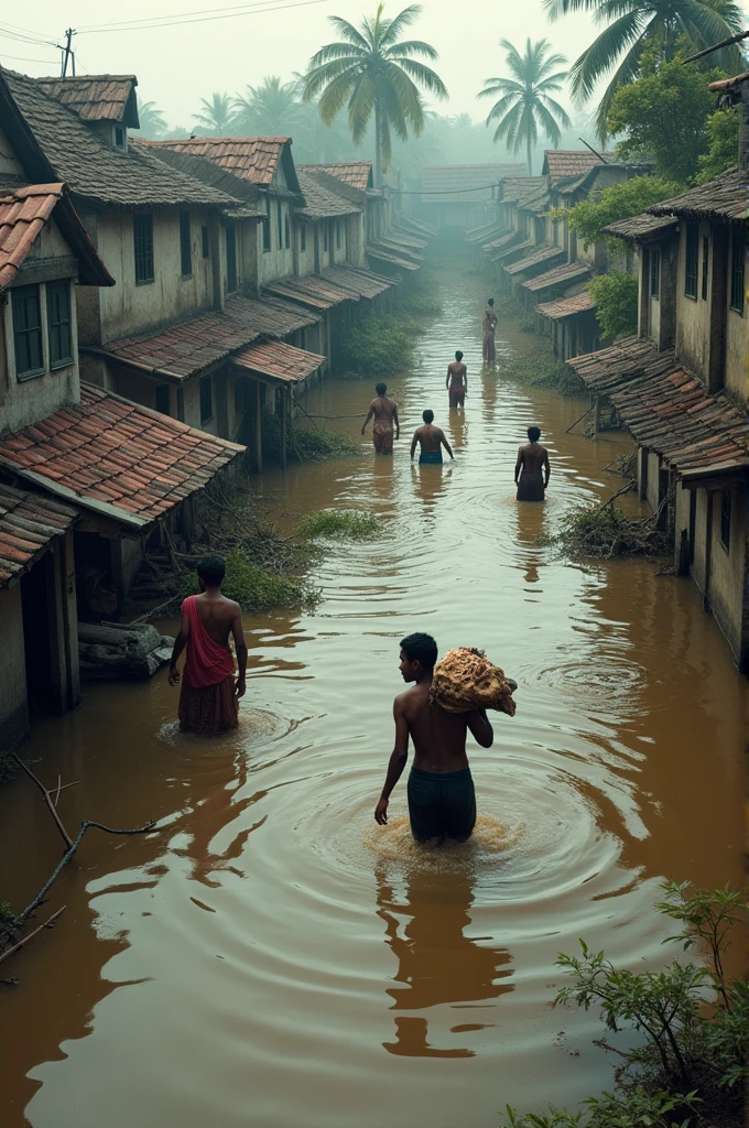 A flooded village in Bangladesh