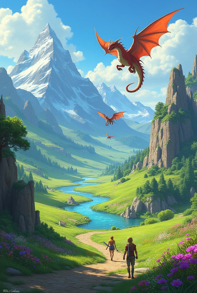 Paysage carte Dragon quest style Zelda