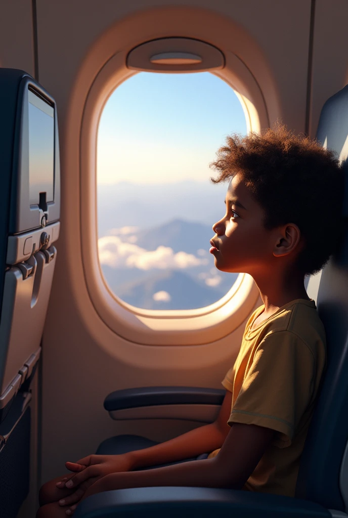 Ethiopian boy in the plane