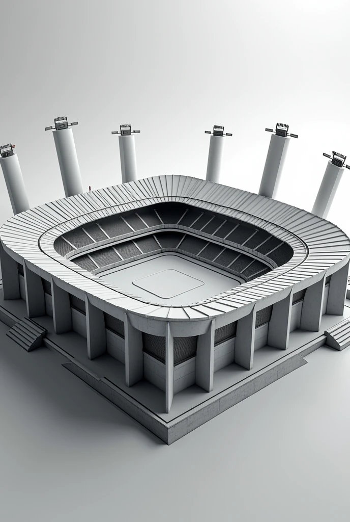 Black and white football Stadium 3D wallpaper