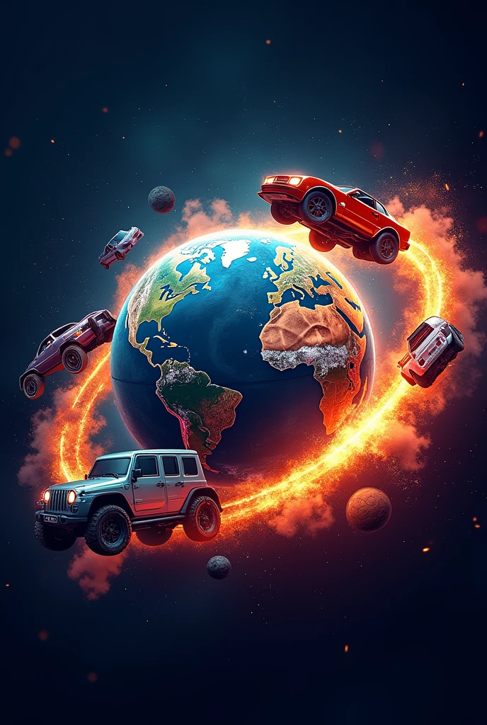 Logo universe,planet Earth, Cars, GAS VEHICULAR, fire