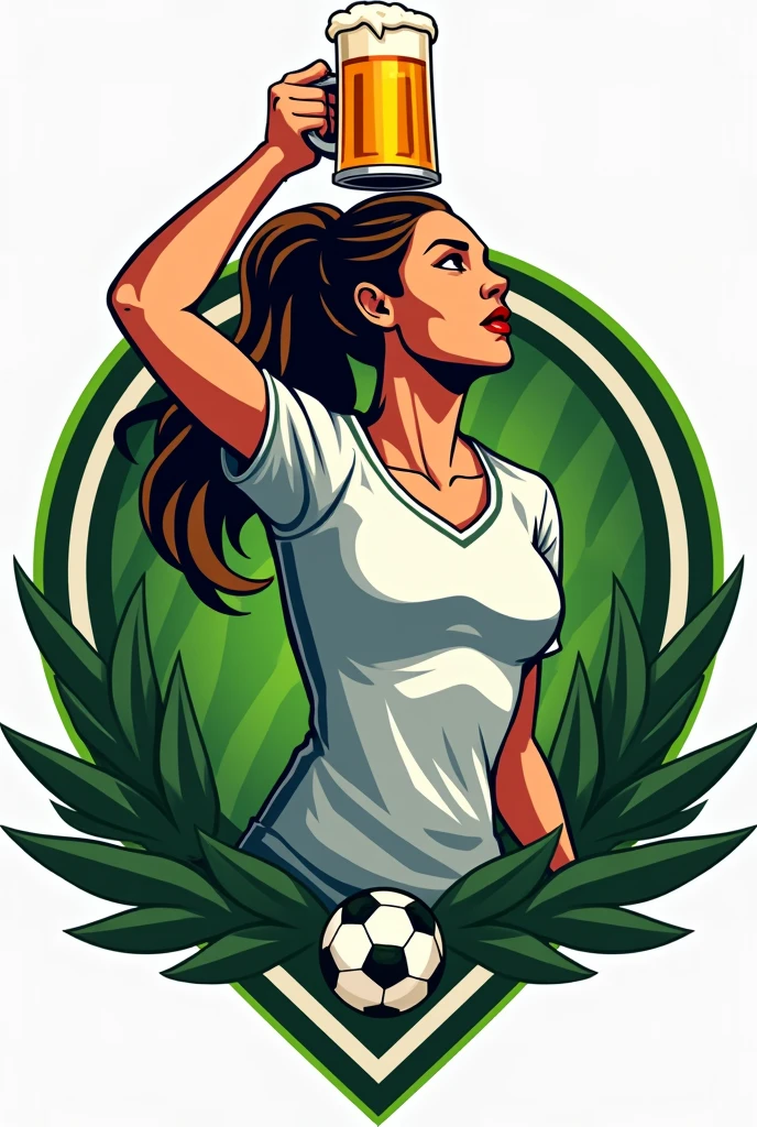 Logo of a women&#39;s soccer team called Tercer Tiempo and featuring a beer 