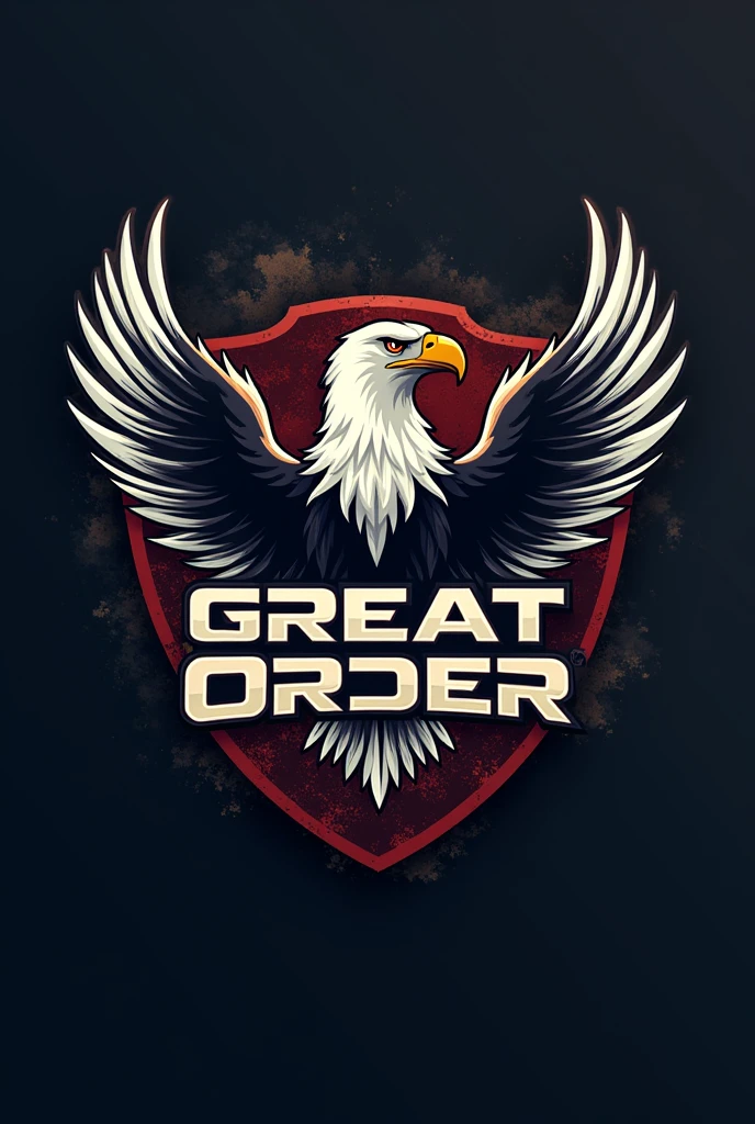 Logo that says Great Order E-sports with an eagle inspired by World War II