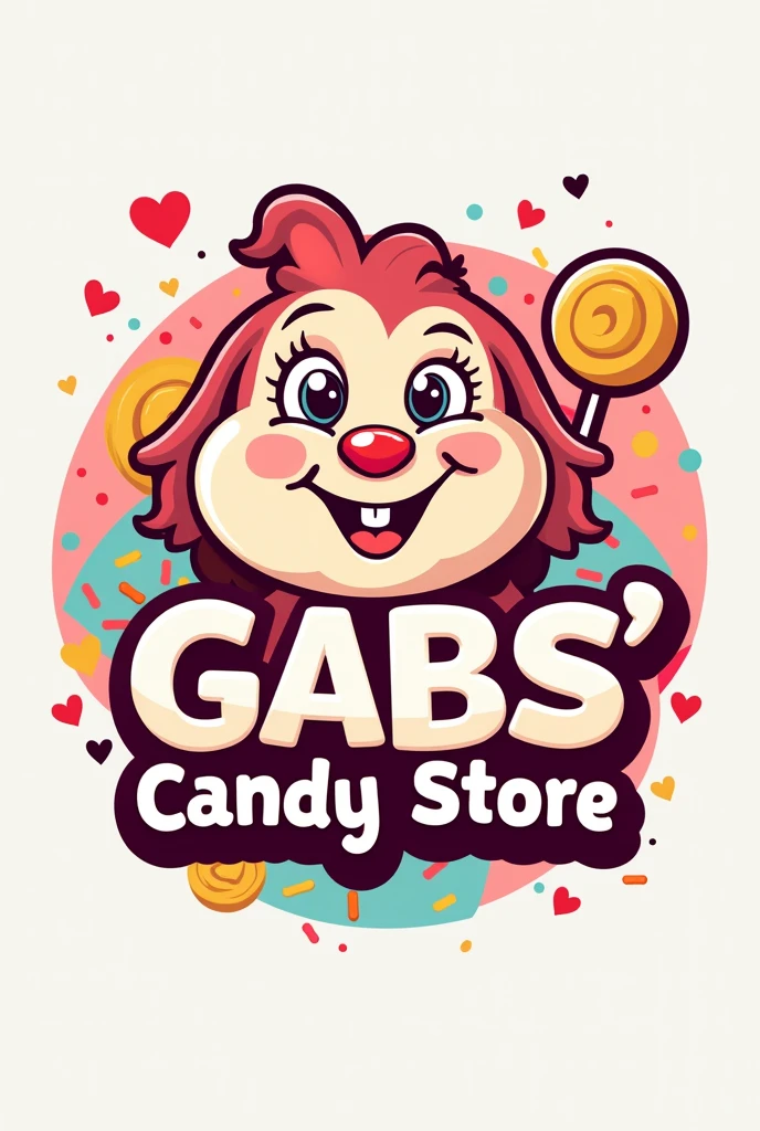 Create a logo for my candy store, My name is Gabs and I wanted one based on him