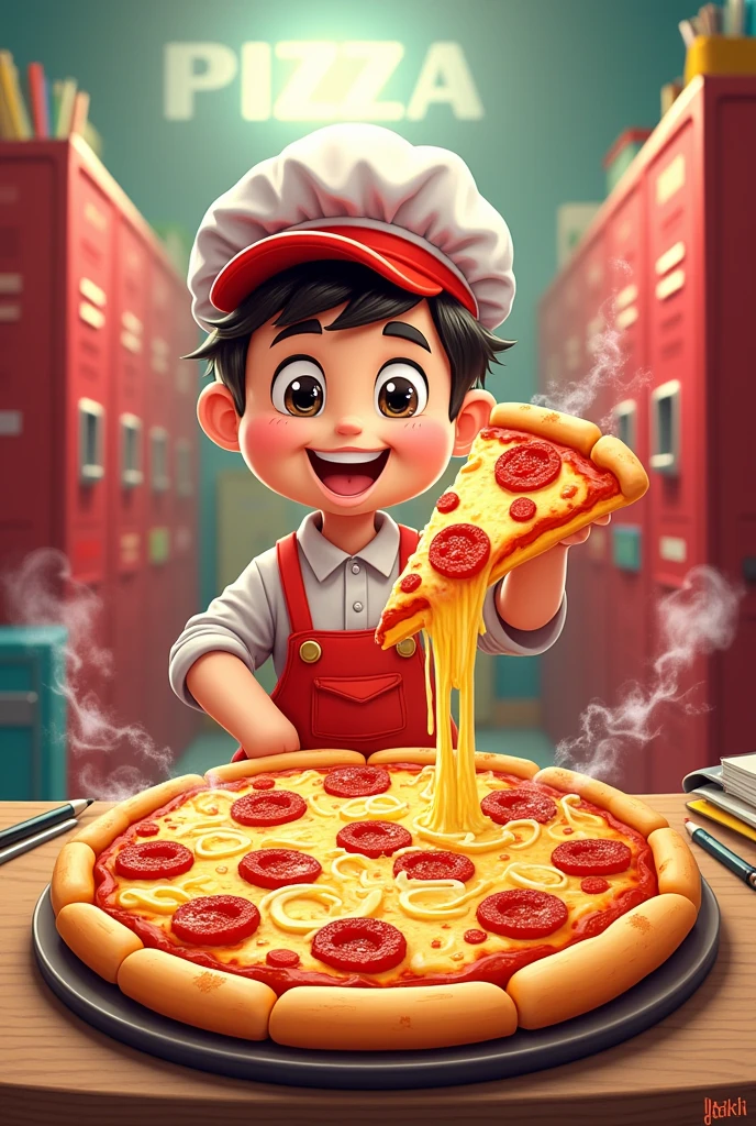 Make a poster on selling pizza at school for my enterprise day 19 june