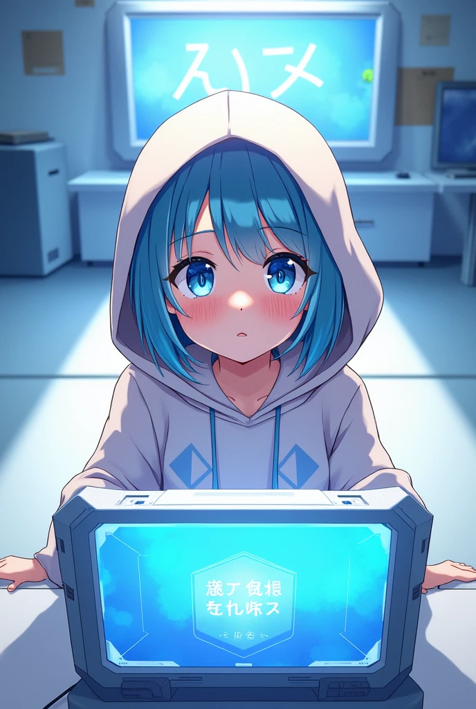 The new comp Hooded Watching YouTube video Looking at the camera Diamond in Japanese Looking straight ahead Japanese animation drawings Raptorgamer Compa


