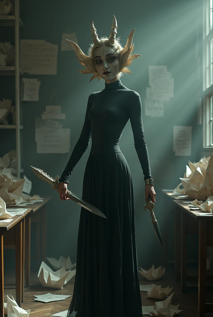 Miss Blomie Paper Teacher Who Has a Blade for an Arm