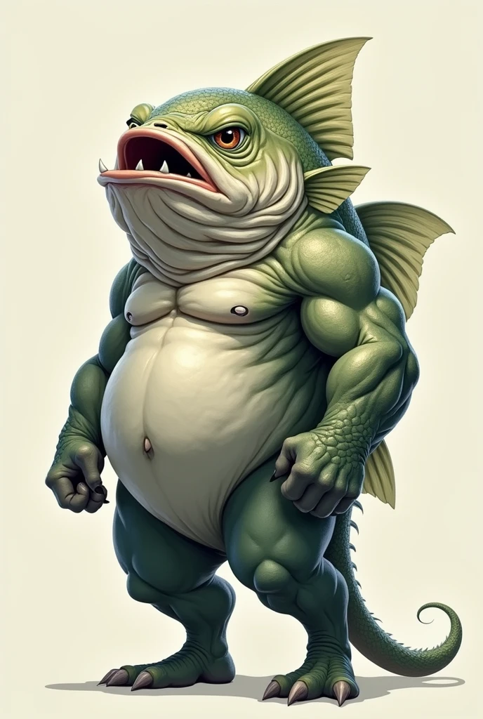 fish with muscles doing mewing