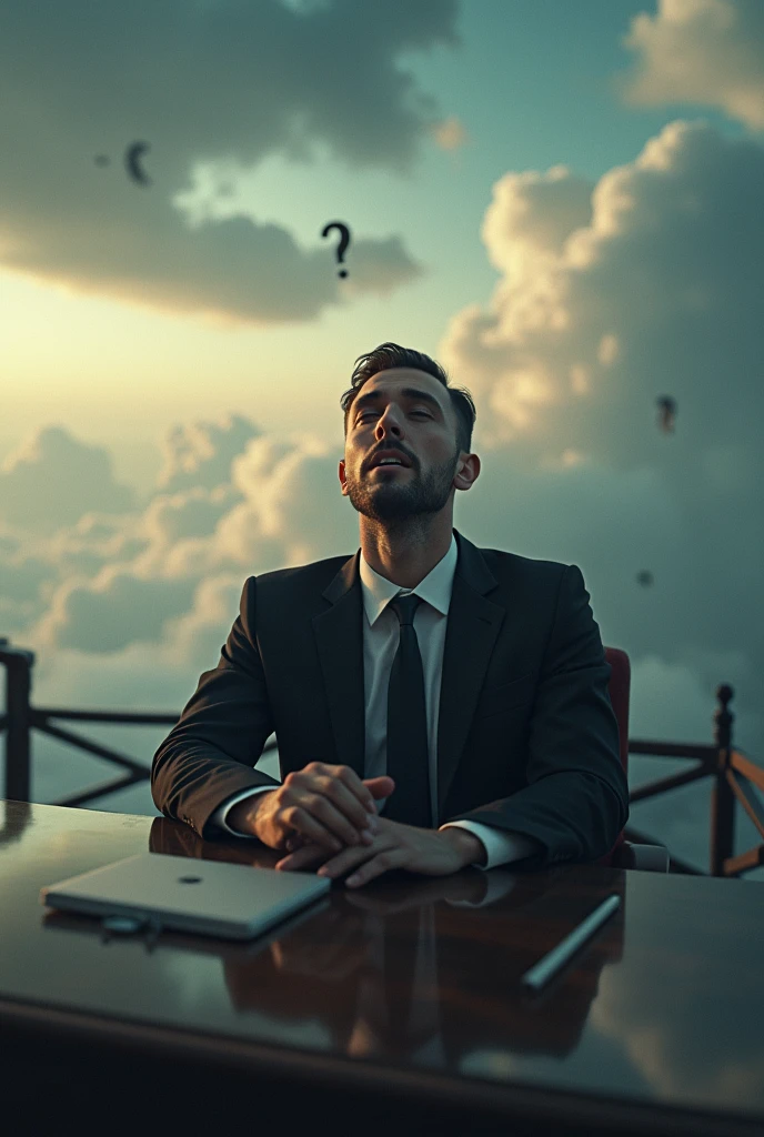 punctuation_9, punctuation_8_High above, punctuation_7_High above, PICTURE REALISTIC ,naughty man, desk, Suit,