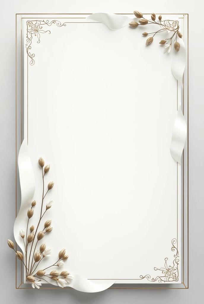 A sheet with decorated border with aesthetic theme white sheets