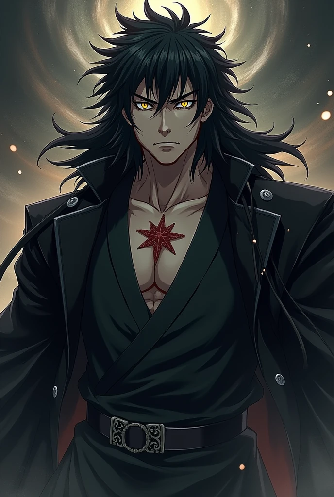 a detailed portrait of Sukuna, the powerful sorcerer from Jujutsu Kaisen,
