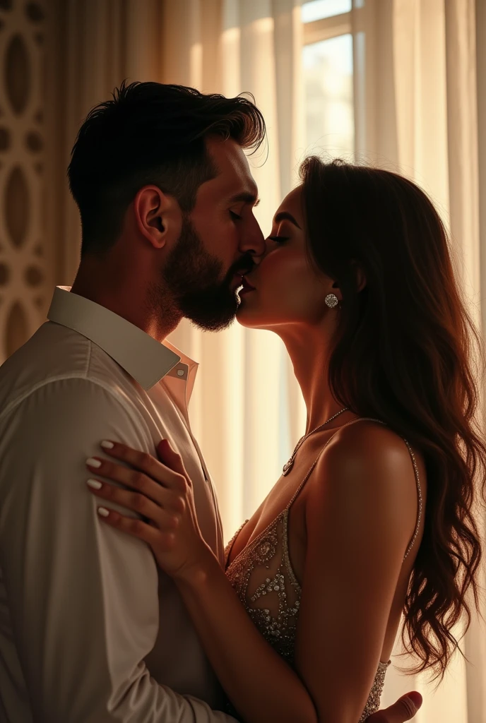 Lionel Messi and Georgina Rodriguez are kissing