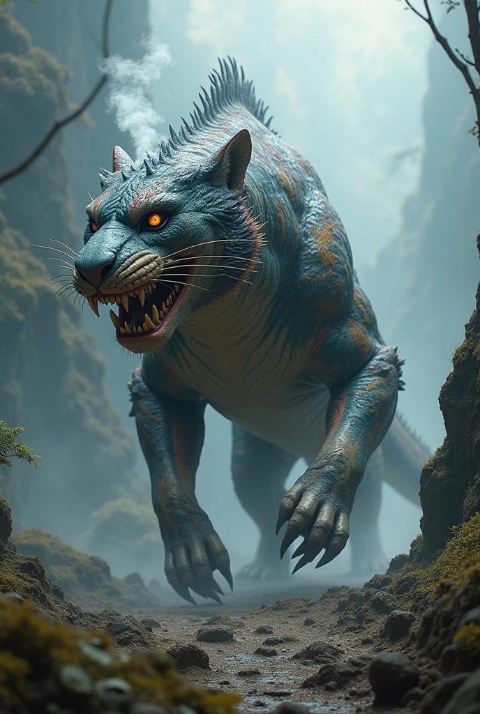 a beast which is tiger mix dragon mix shark