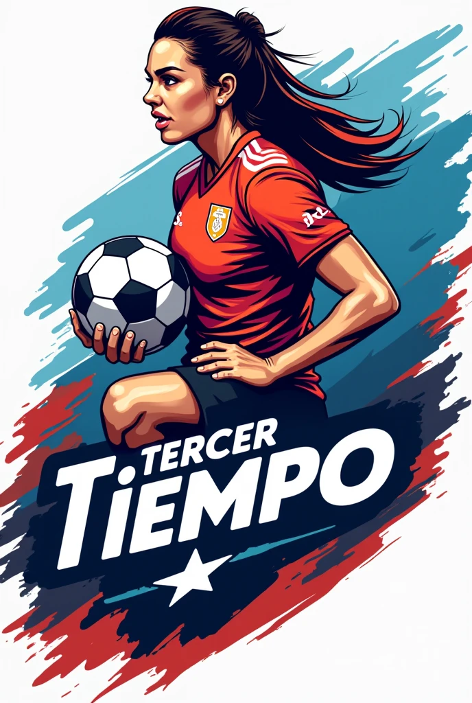 Logo of a women's soccer team that says third half in Spanish