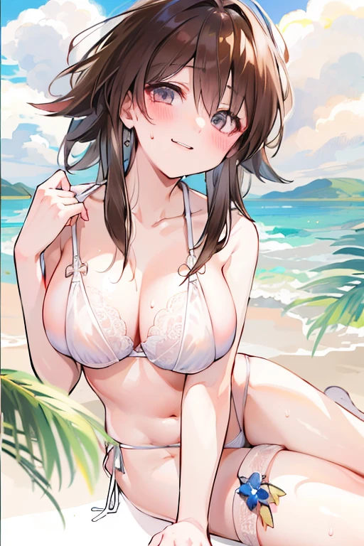 (high quality, High resolution, masterpiece, 8k), library, (evening), High school couple, (Brown Hair, ), High school students kissing, Blush girl,(Sweat), beautiful girl, (Delicate eyelashes, Close ~ eyes), Girl in a hurry, (Sweat), White bra, (Lace bra, Slender body), (Lace panties, Beautiful body lines), Boy in white shirt, High school coupleのキスシーン, (Enthusiastになってキス), excited, Forceful, Enthusiast, Sweat, Enchanted, (Disturbed)