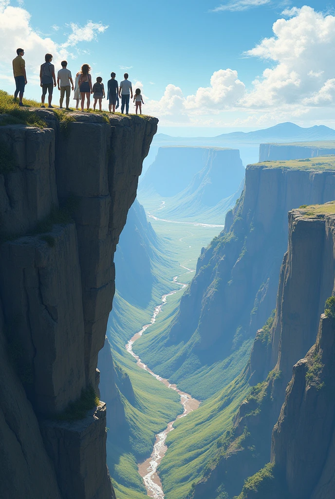 People on a cliff