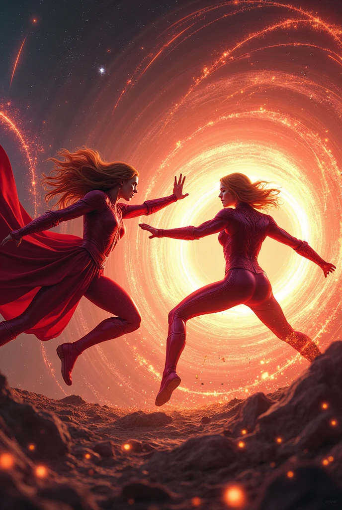 wanda maximoff fight jean grey , dark hole , galaxy