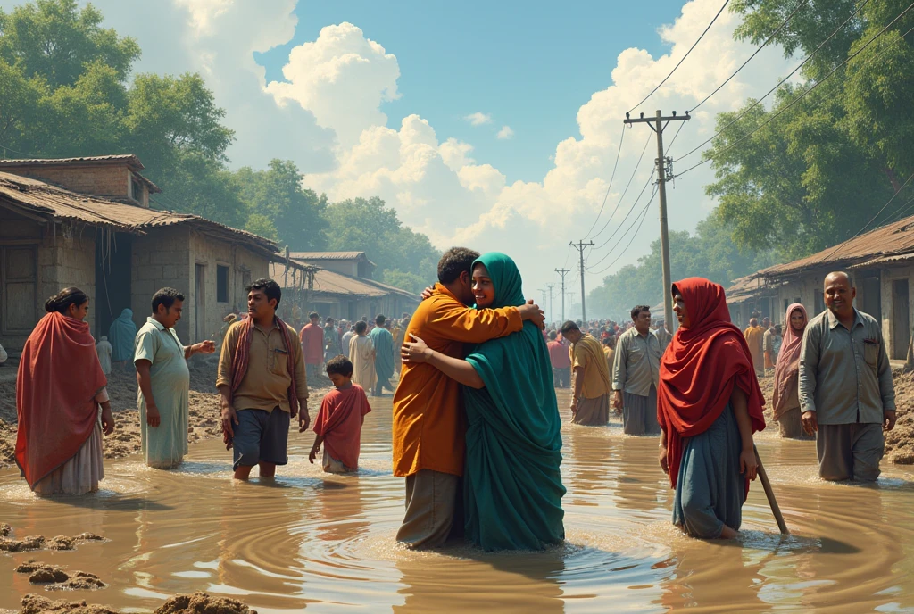 Muslim, Hindu are in a harmony in inclusive Bangladesh in flood situation
