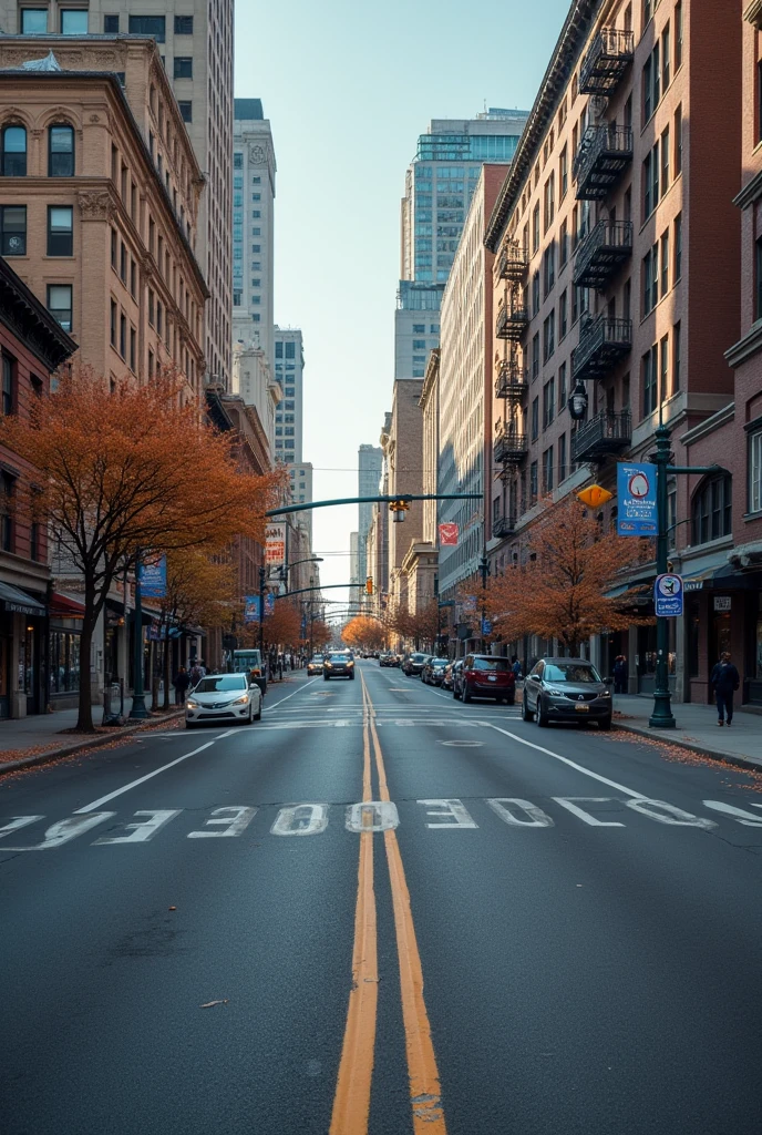 Create different photos of aesthetic streets and roads of the United States in different shooting angles