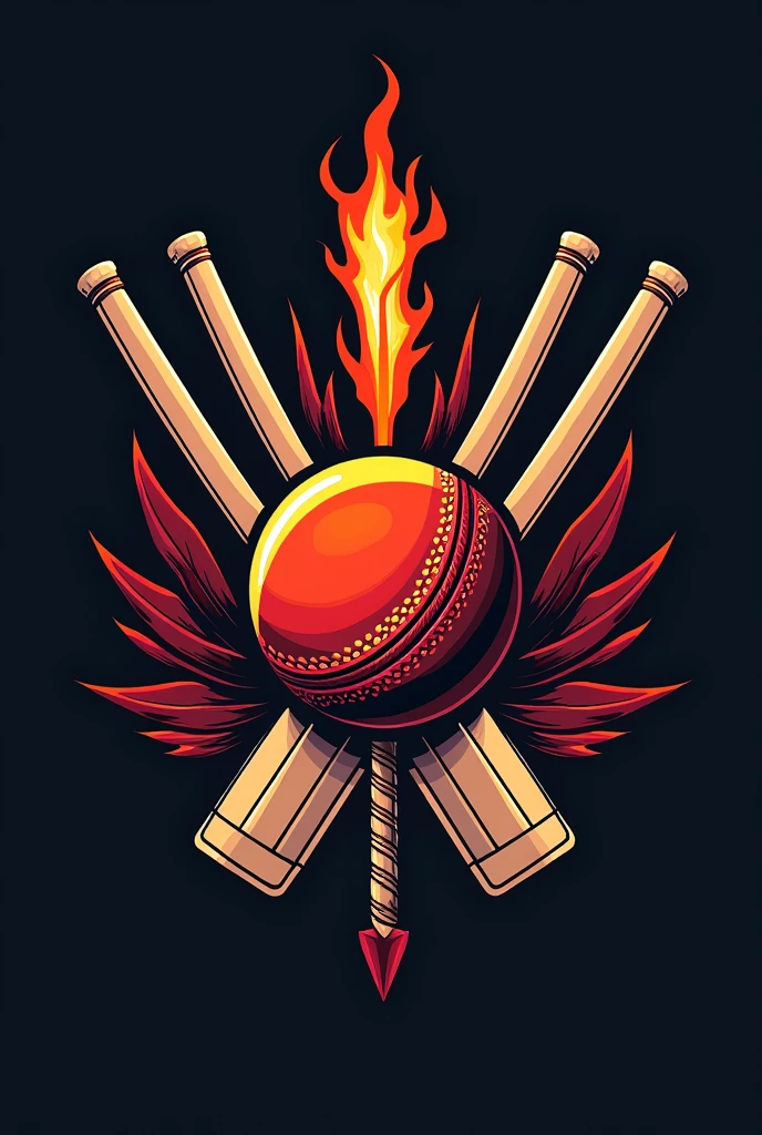 Create team logo where team name is “Arjun Sena” using cricket equipment and bow and arrow 