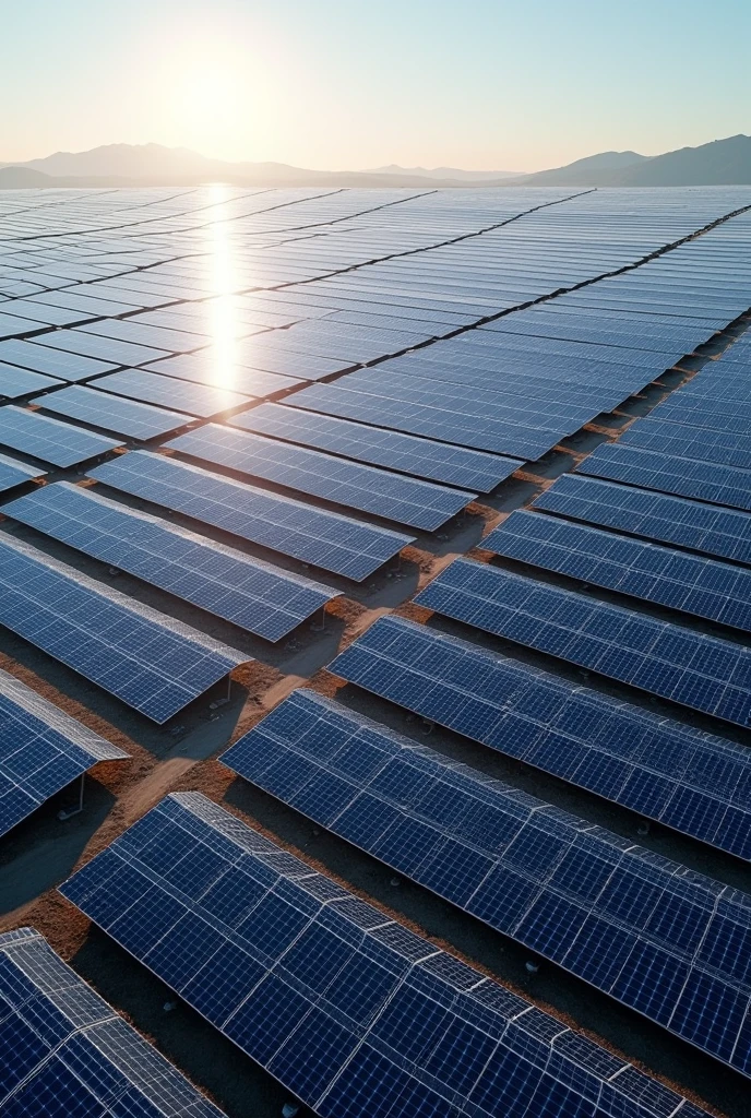 Champ de panneaux solaires