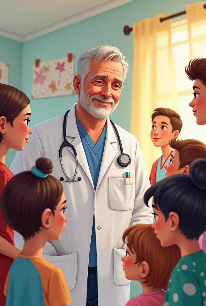 I need you to create an image for a painting to dedicate to a pediatric pulmonologist who also has asthma.