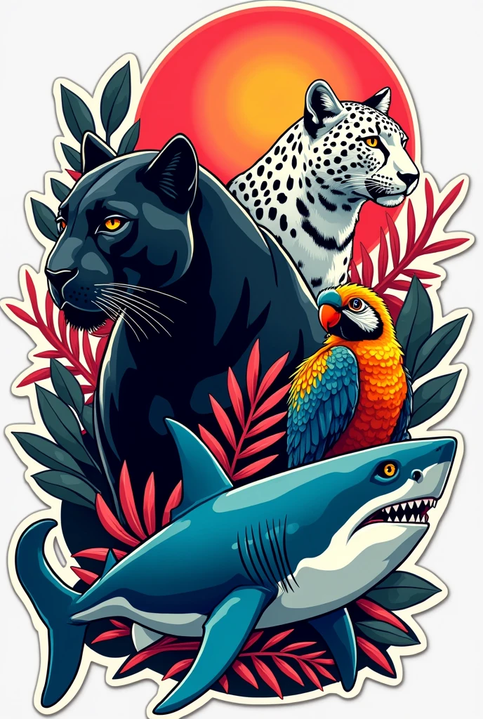 Create the unique sticker about cool animals