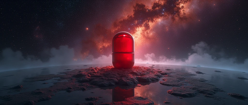 RedPill with universe in the background